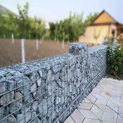 Galvanizli kaynaklı gabion kafes duvar tutma taşı gabion örgü bahçe çiti kayalar bahçe çiti için dolu kutu
