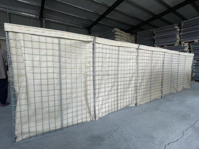 Ağır G&uuml;&ccedil;l&uuml; Mil1 Mil7 Hesco Bastion Barrier Kum Torbaları Altgen Delik 3